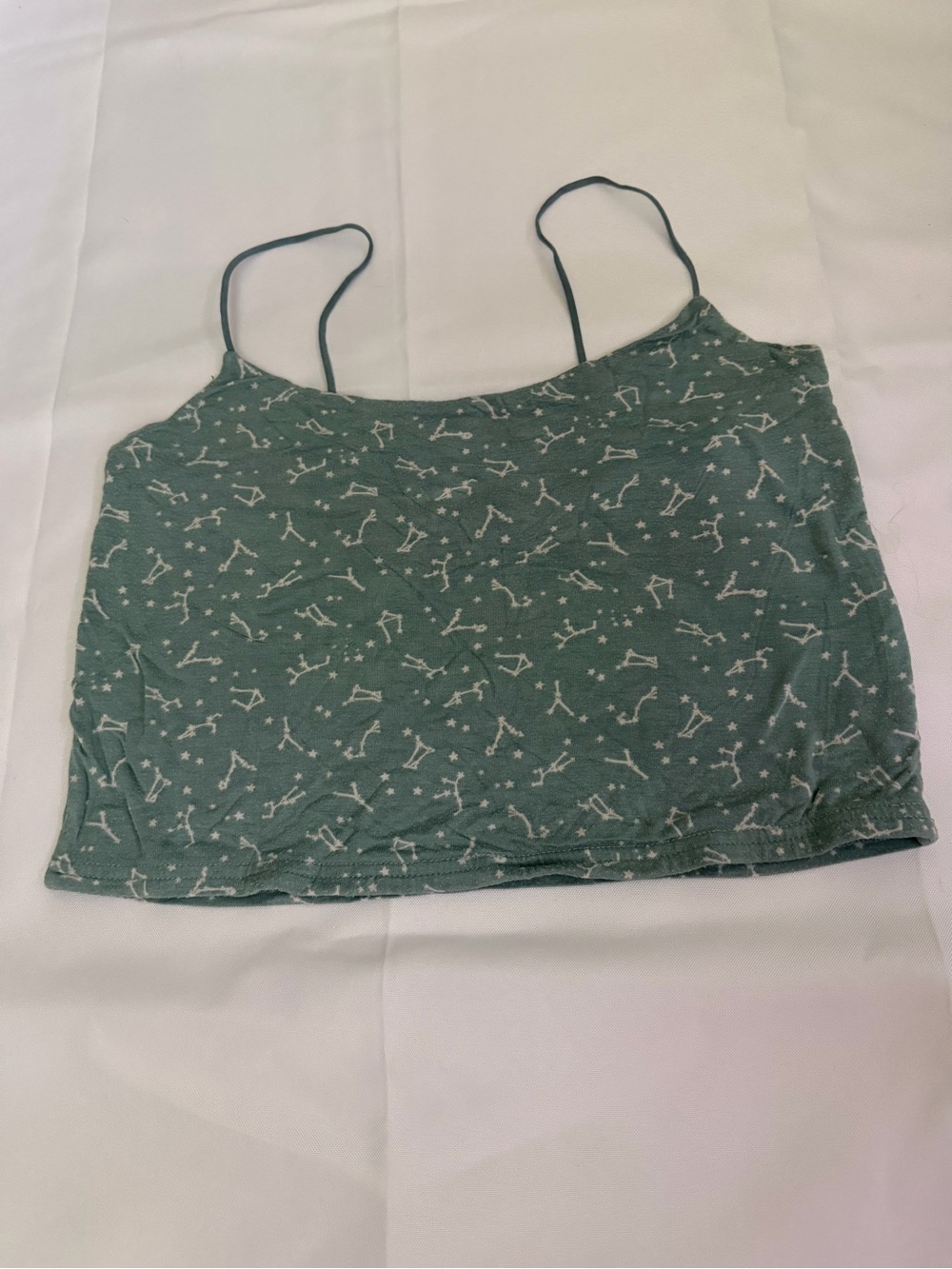 PacSun Green Constellation Print Spaghetti-Strap Crop Top